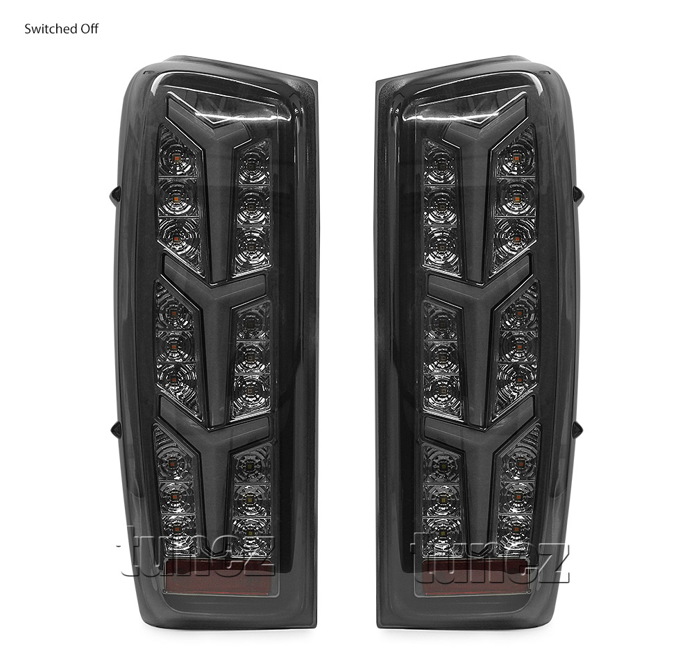 RLDM03 Isuzu D-Max Dmax 3rd Generation Gen Mk3 2021 2022 2023 2024 2025 LS-M LSM LS-U LSU SX High Terrain X-Terrain Aventador Lamborghini Edition Version Smoke Smoked Sequential Turn Signal Replacement OEM Standard Original Replace A Pair Set Left Right Side LH RH ABS Back Rear Tail Light Tail Lamp Head Taillights LED Bulb Type Aftermarket