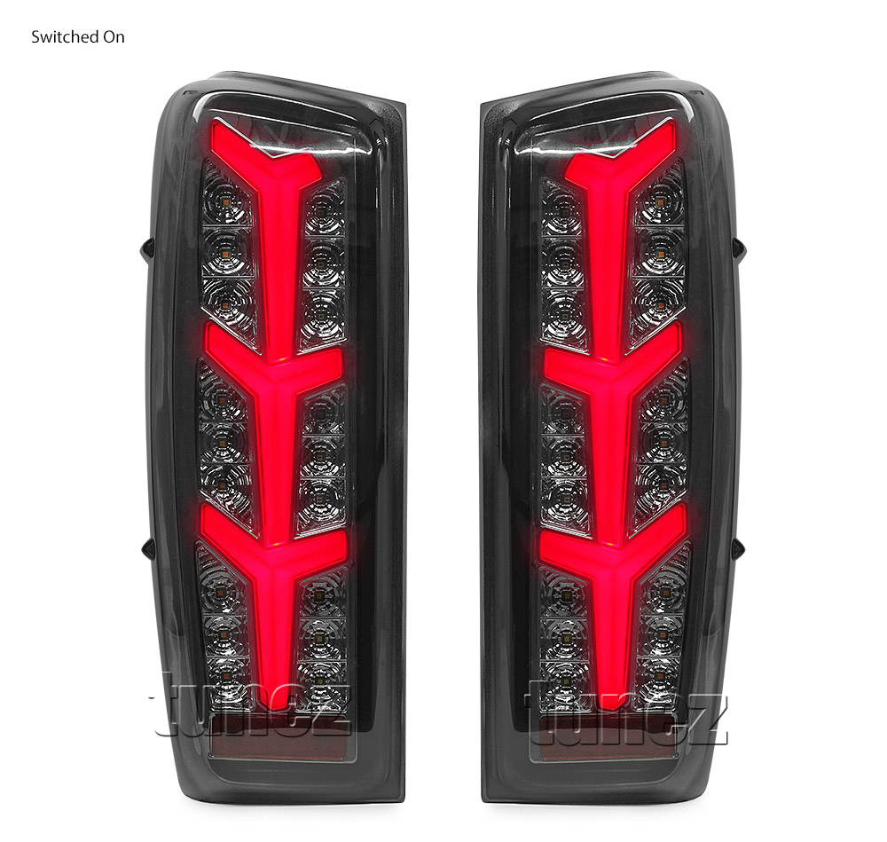 RLDM03 Isuzu D-Max Dmax 3rd Generation Gen Mk3 2021 2022 2023 2024 2025 LS-M LSM LS-U LSU SX High Terrain X-Terrain Aventador Lamborghini Edition Version Smoke Smoked Sequential Turn Signal Replacement OEM Standard Original Replace A Pair Set Left Right Side LH RH ABS Back Rear Tail Light Tail Lamp Head Taillights LED Bulb Type Aftermarket