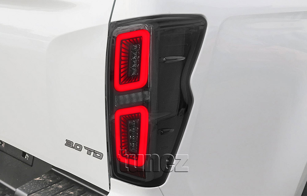 RLDM05 Isuzu D-Max Dmax 3rd Generation Gen Mk3 2021 2022 2023 2024 2025 LS-M LSM LS-U LSU SX High Terrain X-Terrain Standard Edition Version Smoke Smoked Sequential Turn Signal Replacement OEM Standard Original Replace A Pair Set Left Right Side LH RH ABS Back Rear Tail Light Tail Lamp Head Taillights LED Bulb Type Aftermarket