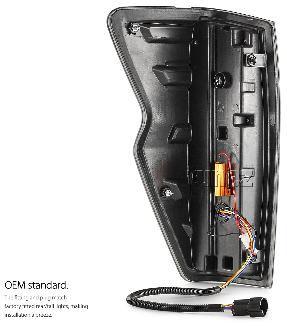 RLDM05 Isuzu D-Max Dmax 3rd Generation Gen Mk3 2021 2022 2023 2024 2025 LS-M LSM LS-U LSU SX High Terrain X-Terrain Standard Edition Version Smoke Smoked Sequential Turn Signal Replacement OEM Standard Original Replace A Pair Set Left Right Side LH RH ABS Back Rear Tail Light Tail Lamp Head Taillights LED Bulb Type Aftermarket