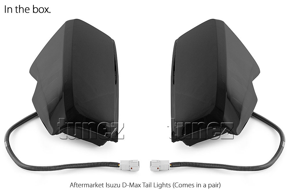 RLDM06 Isuzu D-Max Dmax 3rd Generation Gen Mk3 2021 2022 2023 2024 2025 LS-M LSM LS-U LSU SX High Terrain X-Terrain Thor Hammer Edition Version Smoke Smoked Sequential Turn Signal Replacement OEM Standard Original Replace A Pair Set Left Right Side LH RH ABS Back Rear Tail Light Tail Lamp Head Taillights LED Bulb Type Aftermarket Animated Startup Start