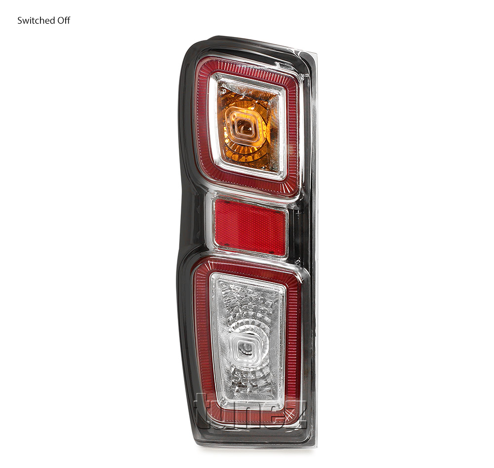 RLDM07L Left Side Isuzu D-Max Dmax 3rd Generation Gen Mk3 2021 2022 2023 2024 2025 LS-M LSM LS-U LSU SX High Terrain X-Terrain OEM Standard Edition Version Turn Signal Replacement OEM Standard Original Replace A Pair Set Left Right Side LH RH ABS Back Rear Tail Light Tail Lamp Head Taillights LED Bulb Type Aftermarket