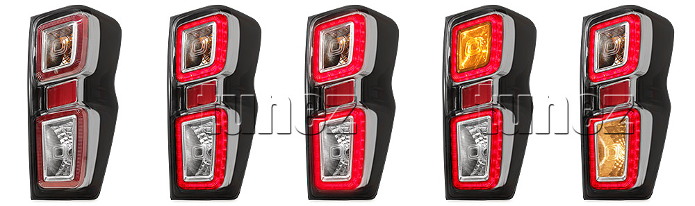 RLDM07R Right Side Isuzu D-Max Dmax 3rd Generation Gen Mk3 2021 2022 2023 2024 2025 LS-M LSM LS-U LSU SX High Terrain X-Terrain OEM Standard Edition Version Turn Signal Replacement OEM Standard Original Replace A Pair Set Left Right Side LH RH ABS Back Rear Tail Light Tail Lamp Head Taillights LED Bulb Type Aftermarket