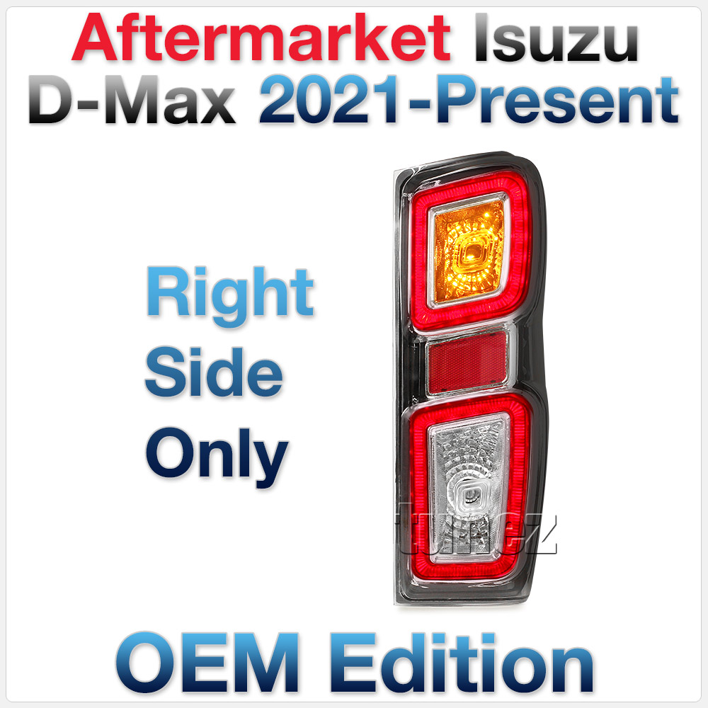 RLDM07R Right Side Isuzu D-Max Dmax 3rd Generation Gen Mk3 2021 2022 2023 2024 2025 LS-M LSM LS-U LSU SX High Terrain X-Terrain OEM Standard Edition Version Turn Signal Replacement OEM Standard Original Replace A Pair Set Left Right Side LH RH ABS Back Rear Tail Light Tail Lamp Head Taillights LED Bulb Type Aftermarket