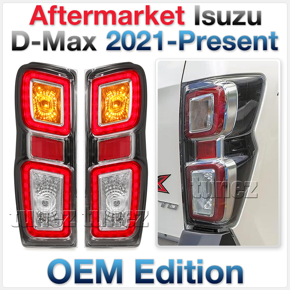 RLDM07P Isuzu D-Max Dmax 3rd Generation Gen Mk3 2021 2022 2023 2024 2025 LS-M LSM LS-U LSU SX High Terrain X-Terrain OEM Standard Edition Version Turn Signal Replacement OEM Standard Original Replace A Pair Set Left Right Side LH RH ABS Back Rear Tail Light Tail Lamp Head Taillights LED Bulb Type Aftermarket