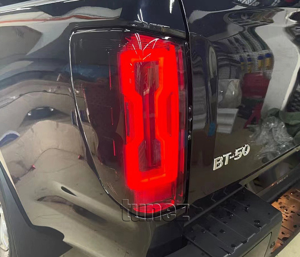 RLMB01 Mazda BT-50 BT50 TF Chassis Smoked Smoke Black Edition GT SP Thunder XS XT XTR 2019 2020 2021 2022 2023 2024 2025 Animated Start-Up Sequential Turn Signal Hammer Styled LED Tail Rear Lamp Lights For Car Autotunez Tunez Taillights Rear Light OEM Aftermarket Pair Set OEM Manufacturer Premier Series 1-Year 12-month Warranty Style Look