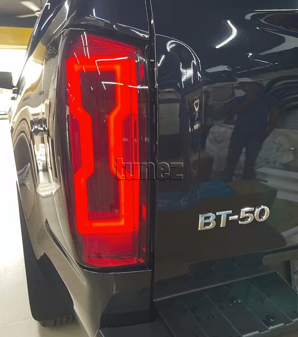 RLMB01 Mazda BT-50 BT50 TF Chassis Smoked Smoke Black Edition GT SP Thunder XS XT XTR 2019 2020 2021 2022 2023 2024 2025 Animated Start-Up Sequential Turn Signal Hammer Styled LED Tail Rear Lamp Lights For Car Autotunez Tunez Taillights Rear Light OEM Aftermarket Pair Set OEM Manufacturer Premier Series 1-Year 12-month Warranty Style Look