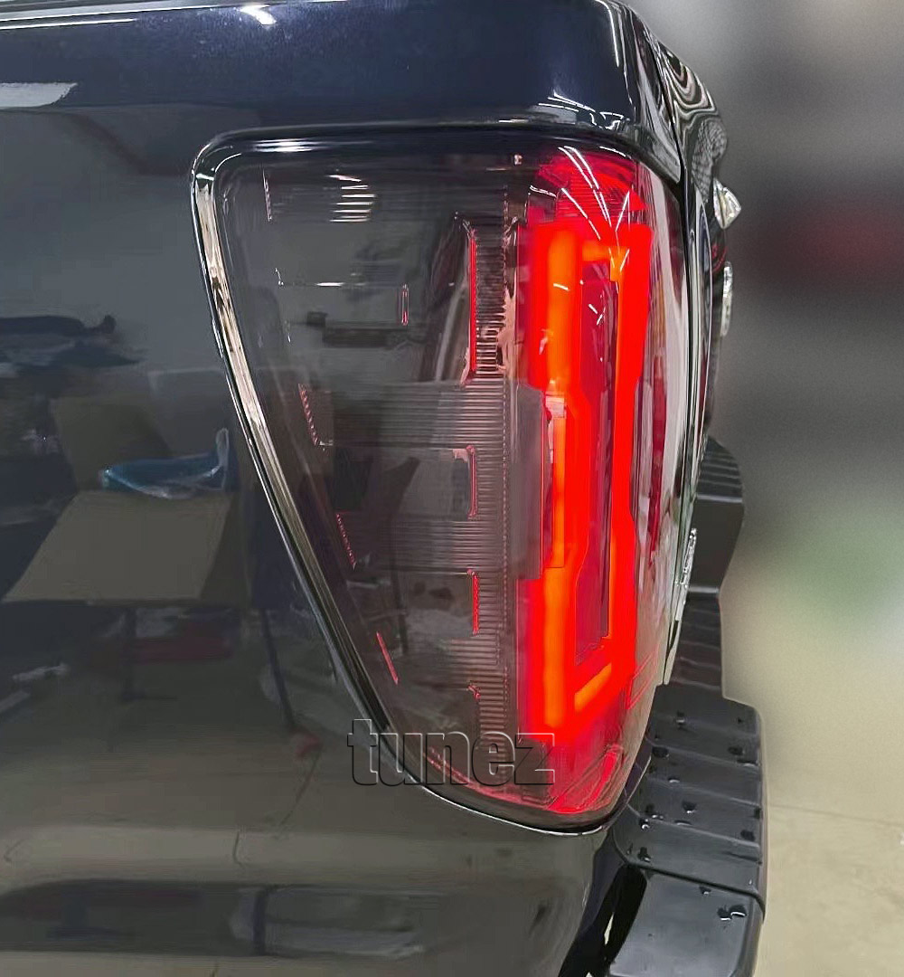 RLMB01 Mazda BT-50 BT50 TF Chassis Smoked Smoke Black Edition GT SP Thunder XS XT XTR 2019 2020 2021 2022 2023 2024 2025 Animated Start-Up Sequential Turn Signal Hammer Styled LED Tail Rear Lamp Lights For Car Autotunez Tunez Taillights Rear Light OEM Aftermarket Pair Set OEM Manufacturer Premier Series 1-Year 12-month Warranty Style Look