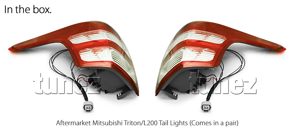 RLMT01 Mitsubishi Triton L200 Fiat Fullback MQ 5th Generation Gen Series GLX GLS GLX+ Blackline Exceed Barbarian Warrior Titan Challenger 2015 2016 2017 2018 2019 2020 Replacement OEM Standard Original Replace A Pair Set Left Right Side Lamp ABS Front Back Rear Tail Light Tail Lamp Head Light Headlight Taillights UK United Kingdom USA Australia Europe Set Kit For Car Aftermarket