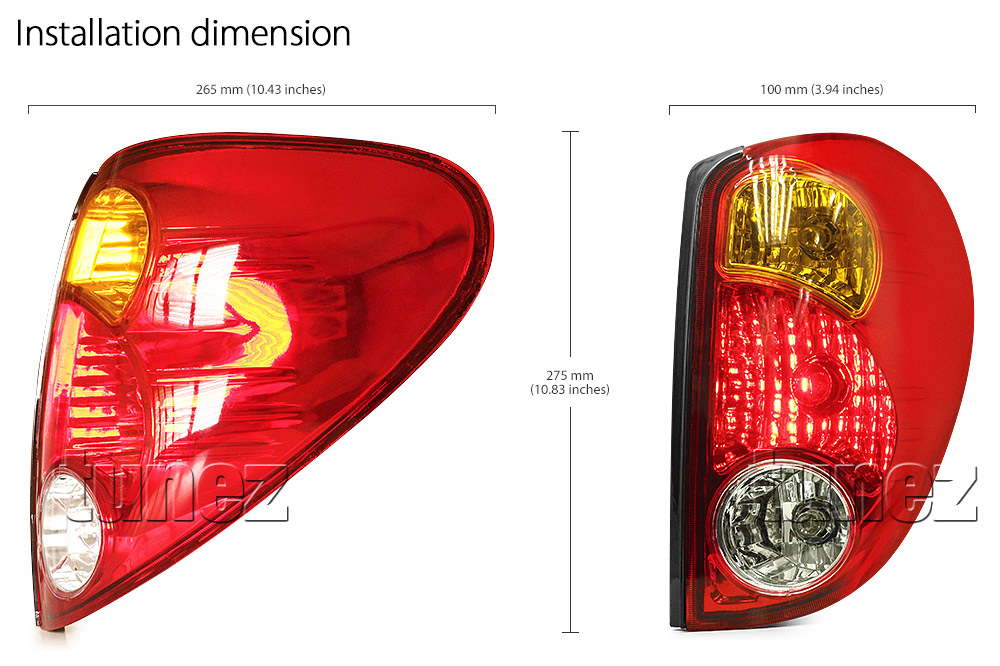 RLMT02 Mitsubishi L200 Triton ML MN 2005 2006 2007 2008 2009 2010 2011 2012 2013 2014 2015 Barbarian DI-D CR Warrior Trojan GLX GLX-R GLS Exceed Truck Ute OEM 3 Three Bulb Globe Included Tail Rear Lamp Lights Brake For Car Autotunez Tunez Taillights Rear Lamp Light Aftermarket Pair Set 2006 2007 2008 2009 2010 2011 Facelift