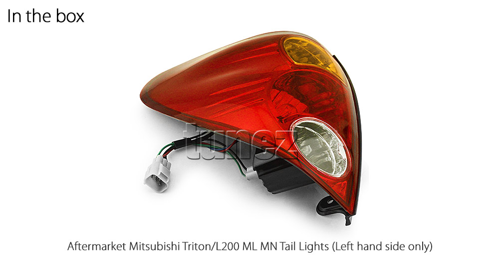 RLMT02 Mitsubishi L200 Triton ML MN 2005 2006 2007 2008 2009 2010 2011 2012 2013 2014 2015 Barbarian DI-D CR Warrior Trojan GLX GLX-R GLS Exceed Truck Ute OEM 3 Three Bulb Globe Included Tail Rear Lamp Lights Brake For Car Autotunez Tunez Taillights Rear Lamp Light Aftermarket Pair Set 2006 2007 2008 2009 2010 2011 Facelift
