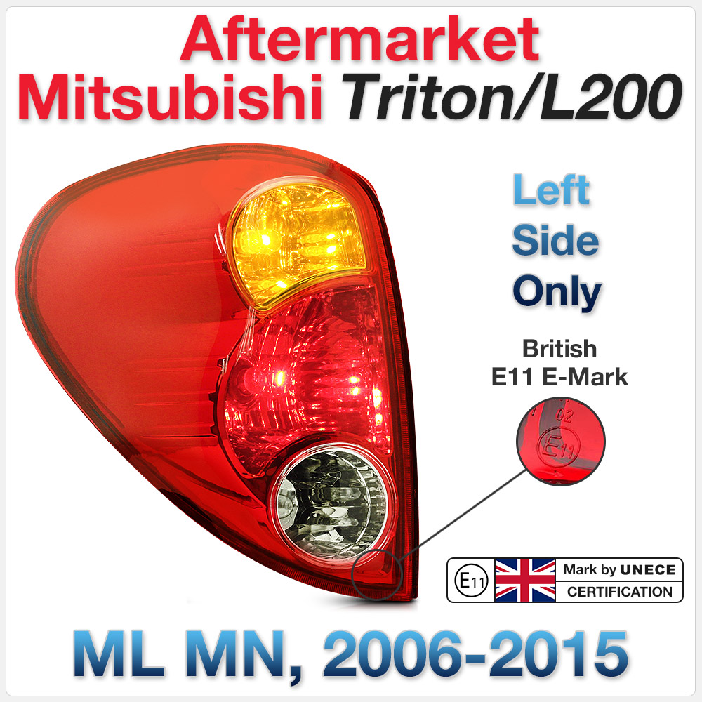 RLMT02 Mitsubishi L200 Triton ML MN 2005 2006 2007 2008 2009 2010 2011 2012 2013 2014 2015 Barbarian DI-D CR Warrior Trojan GLX GLX-R GLS Exceed Truck Ute OEM 3 Three Bulb Globe Included Tail Rear Lamp Lights Brake For Car Autotunez Tunez Taillights Rear Lamp Light Aftermarket Pair Set 2006 2007 2008 2009 2010 2011 Facelift