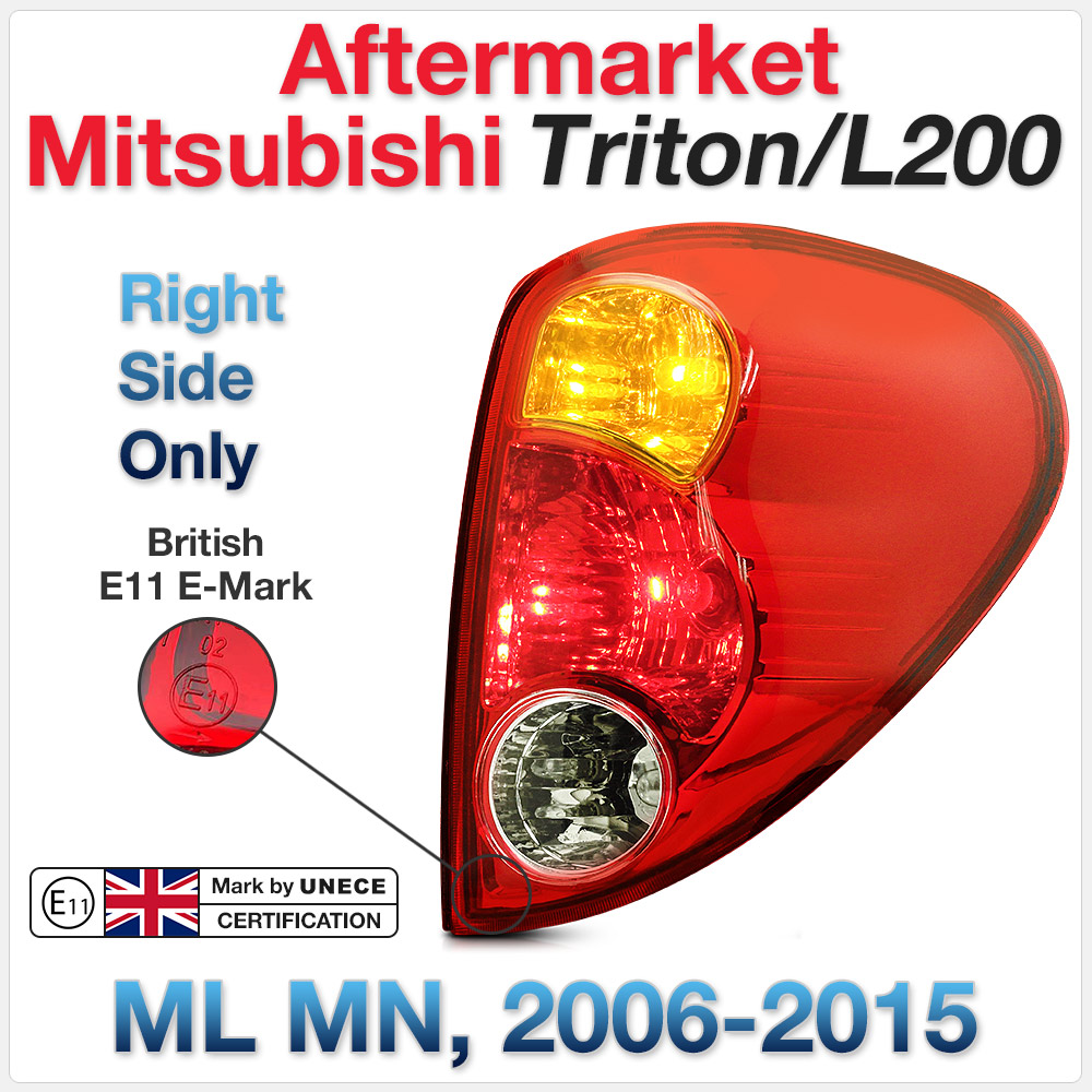 RLMT02 Mitsubishi L200 Triton ML MN 2005 2006 2007 2008 2009 2010 2011 2012 2013 2014 2015 Barbarian DI-D CR Warrior Trojan GLX GLX-R GLS Exceed Truck Ute OEM 3 Three Bulb Globe Included Tail Rear Lamp Lights Brake For Car Autotunez Tunez Taillights Rear Lamp Light Aftermarket Pair Set 2006 2007 2008 2009 2010 2011 Facelift