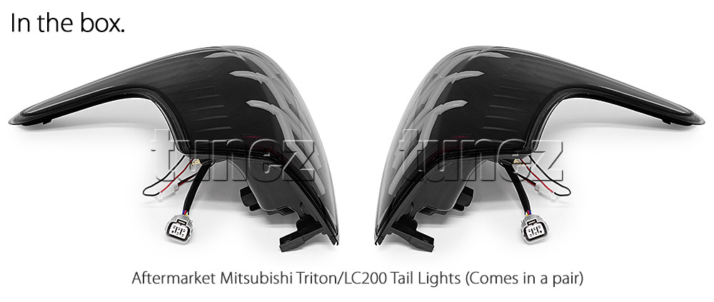 RLMT03 Mitsubishi Triton L200 Fiat Fullback MQ 5th Generation Gen Series GLX GLS GLX+ Blackline Exceed Barbarian Warrior Titan Challenger 2015 2016 2017 2018 2019 Styled Three LED Tail Rear Lamp Lights For Car Autotunez Tunez Taillights Rear Light OEM Aftermarket Pair Set Turn Signal Sequential Indicators OEM Manufacturer Premier Series 1-Year 12-month Warranty Style Look