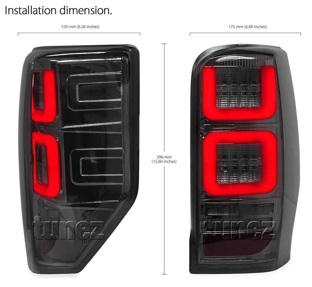 RLMT05 Mitsubishi Triton L200 Strada Fiat Fullback MR 5th Generation Gen Series GLX GLS GLX+ Blackline Exceed Barbarian Warrior Titan Challenger 2019 2020 2021 2022 Styled Three LED Tail Rear Lamp Lights For Car Autotunez Tunez Taillights Rear Light OEM Aftermarket Pair Set Turn Signal Sequential Indicators OEM Manufacturer Premier Series 1-Year 12-month Warranty Land Rover Style Look