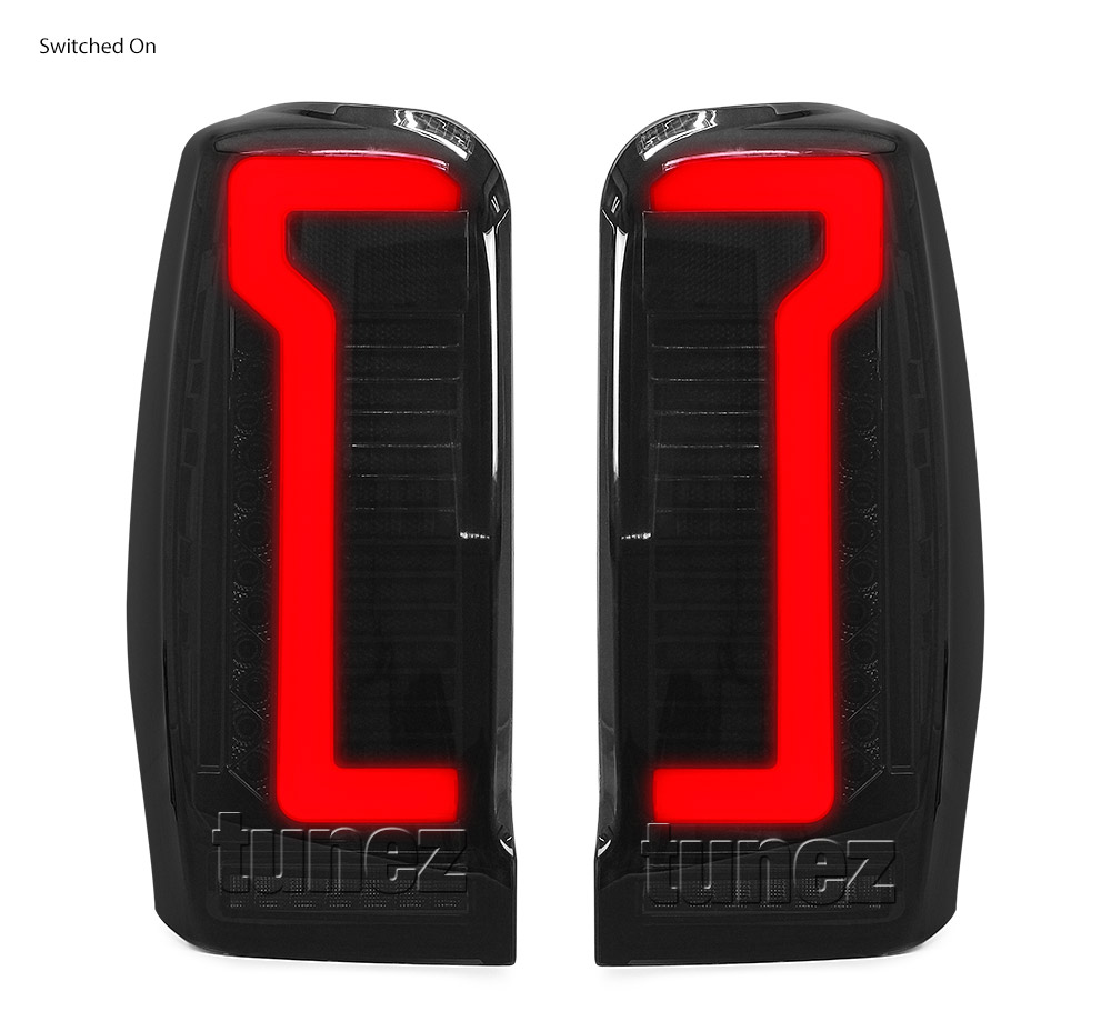 RLMT06 Mitsubishi Triton L200 Strada Fiat Fullback MR 5th Generation Gen Series GLX GLS GLX+ Blackline Exceed Barbarian Warrior Titan Challenger 2019 2020 2021 2022 Styled Three LED Tail Rear Lamp Lights For Car Autotunez Tunez Taillights Rear Light OEM Aftermarket Pair Set Turn Signal Sequential Indicators OEM Manufacturer Premier Series 1-Year 12-month Warranty Land Rover Style Look