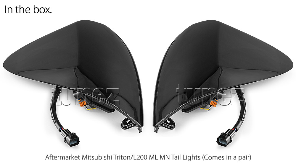 RLMT07 Mitsubishi Triton L200 ML MN Pre Post Facelift GLX GLX-R GLS9 Exceed 2006 2007 2008 2009 2010 2011 2012 2013 2014 2015 Smoke Smoked Edition Styled Three LED Tail Rear Lamp Lights For Car Autotunez Tunez Taillights Rear Light OEM Aftermarket Pair Set Turn Signal Sequential Indicators OEM Manufacturer Premier Series 1-Year 12-month Warranty Style Look Durable ABS Plastic 