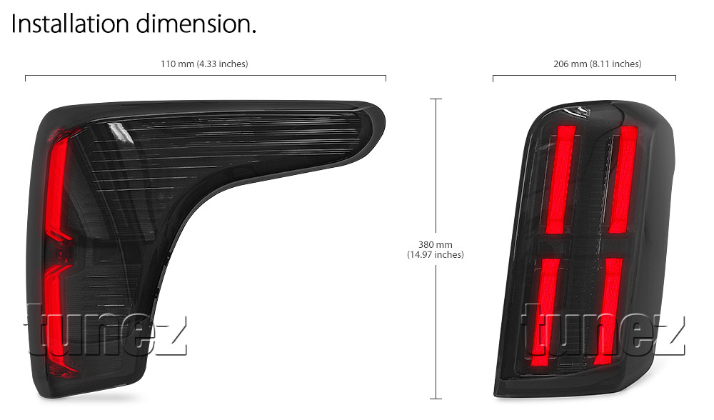 RLMT08 Mitsubishi Triton L200 Fiat Fullback MQ 5th Generation Gen Series GLX GLS GLX+ Blackline Exceed Barbarian Warrior Titan Challenger 2015 2016 2017 2018 2019 Set Turn Signal Sequential Indicator LED Tail Rear Lamp Lights For Car Autotunez Tunez Taillights Rear Light OEM Aftermarket Pair OEM Manufacturer Premier Series 1-Year 12-month Warranty Style Look