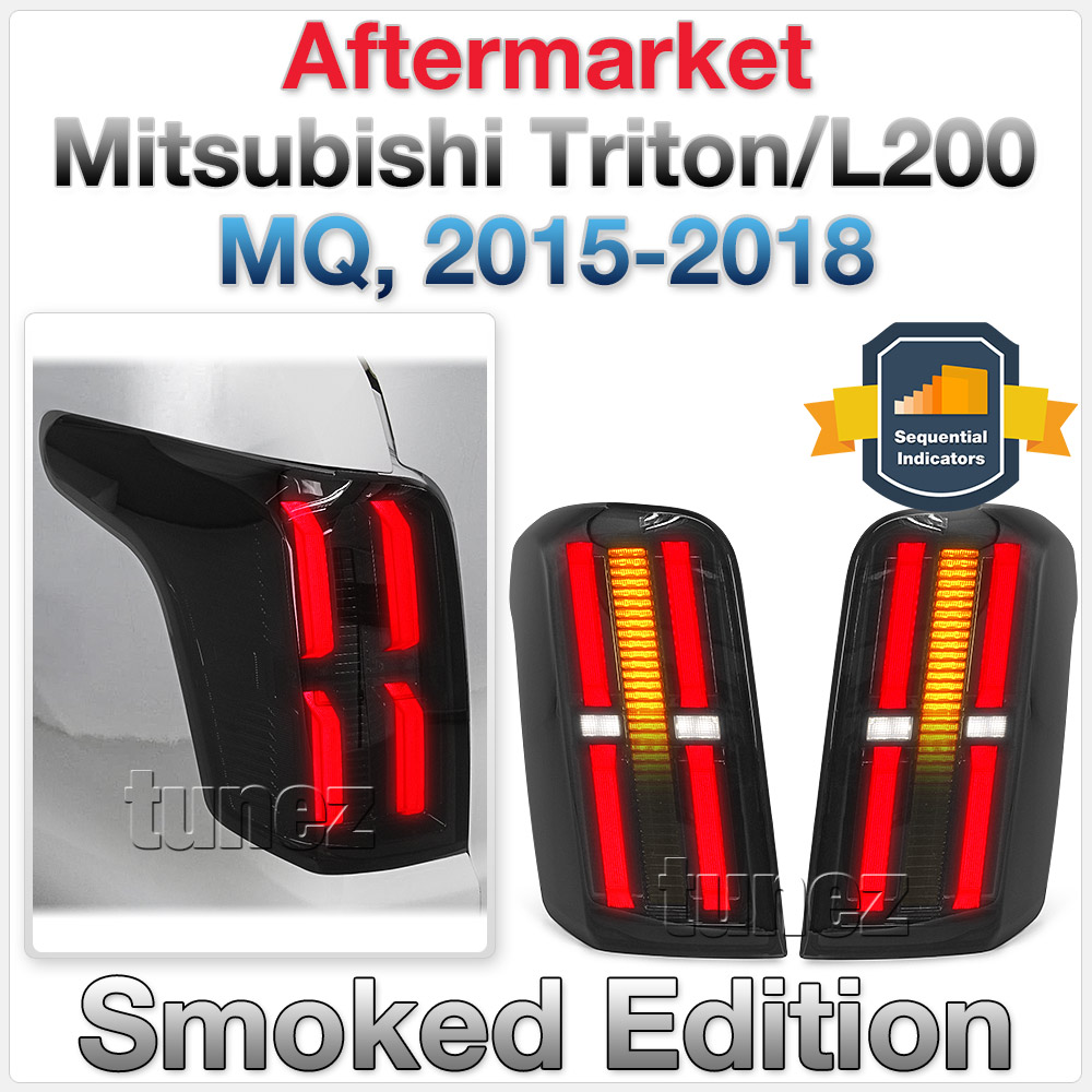 RLMT08 Mitsubishi Triton L200 Fiat Fullback MQ 5th Generation Gen Series GLX GLS GLX+ Blackline Exceed Barbarian Warrior Titan Challenger 2015 2016 2017 2018 2019 Set Turn Signal Sequential Indicator LED Tail Rear Lamp Lights For Car Autotunez Tunez Taillights Rear Light OEM Aftermarket Pair OEM Manufacturer Premier Series 1-Year 12-month Warranty Style Look