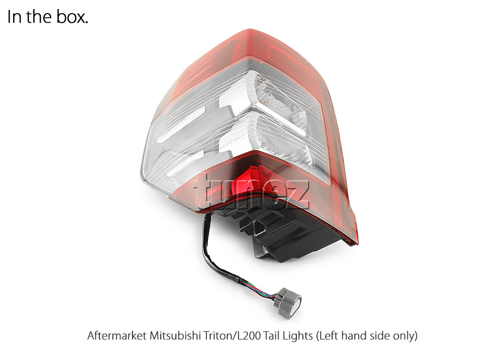 RLMT09 RLMT09L Mitsubishi L200 Triton MR 2019 2020 2021 2022 2023 Barbarian DI-D CR Warrior Trojan GLX GLX-R GLS GSR Exceed Truck Ute E11 E-Mark EMark OEM 3 Three Bulb Globe Included High Spec LED Tail Rear Lamp Light For Car Autotunez Tunez Taillights Aftermarket Left Right Pair Set