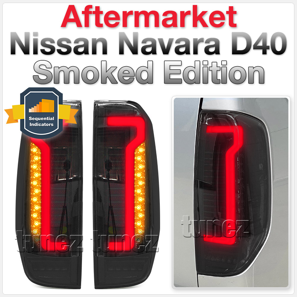 RLNV03 Nissan Navara D40 Series ST ST-X ST-X 550 Outlaw Titanium dCi Visia Acenta Tekna 2005 2006 2007 2008 2009 2010 2011 2012 2013 2014 2015 Full LED Sequential Flow Turn Signal Replacement OEM Standard Original Replace A Pair Set Left Right Side LH RH Lamp ABS Front Back Rear Tail Light Tail Lamp Head Light Headlight Taillights UK United Kingdom USA Australia Europe Set Kit For Car Aftermarket