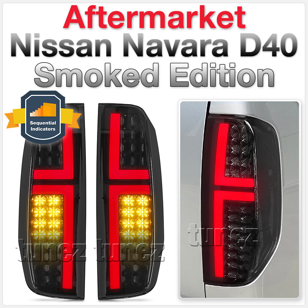 RLNV05 Nissan Navara D40 Series ST ST-X ST-X 550 Outlaw Titanium dCi Visia Acenta Tekna 2005 2006 2007 2008 2009 2010 2011 2012 2013 2014 2015 Full LED Sequential Flow Turn Signal Replacement OEM Standard Original Replace A Pair Set Left Right Side LH RH Lamp ABS Front Back Rear Tail Light Tail Lamp Head Light Headlight Taillights UK United Kingdom USA Australia Europe Set Kit For Car Aftermarket