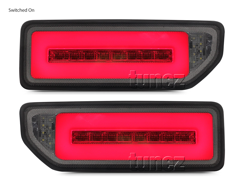 RLSJY01 Suzuki Jimny Sierra JB64W JB74W GJ Series Year 2019 2020 2021 OEM Smoke Smoked Edition LED Replacement Standard Original Replace A Pair Left Right Side Lamp ABS Plastic Back Rear Tail Light Tail Lamp Taillights Sequential Turn Signal Indicators UK United Kingdom USA Australia Europe Set Kit For Truck Pickup Car Aftermarket