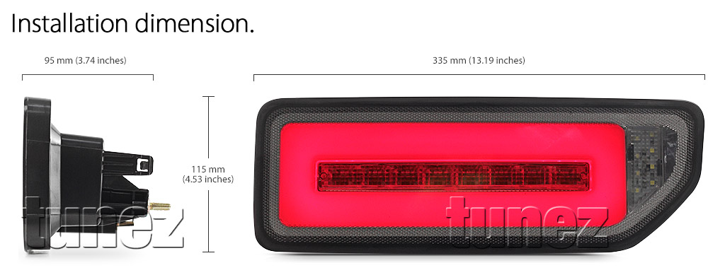 RLSJY01 Suzuki Jimny Sierra JB64W JB74W GJ Series Year 2019 2020 2021 OEM Smoke Smoked Edition LED Replacement Standard Original Replace A Pair Left Right Side Lamp ABS Plastic Back Rear Tail Light Tail Lamp Taillights Sequential Turn Signal Indicators UK United Kingdom USA Australia Europe Set Kit For Truck Pickup Car Aftermarket