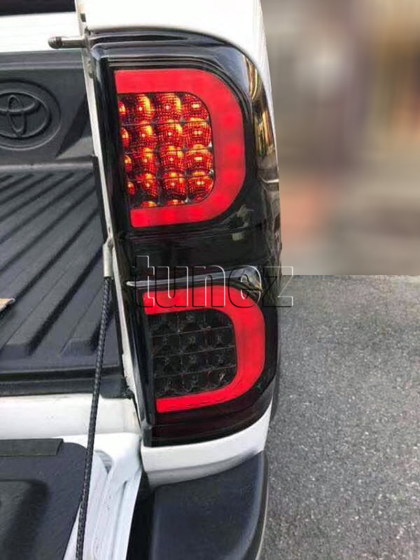 RLTH01 Toyota Hilux 7th Generation Gen 2004 2005 2006 2007 2008 2009 2010 2011 2012 2013 2014 2015 SR SR5 Workmate Invincible Icon Active SR SR5 Workmate Smoked Transparent LED Smoked LED COB Tail Rear Lamp Lights For Car Smoke AT Taillights Rear Lamp Light Aftermarket Pair
