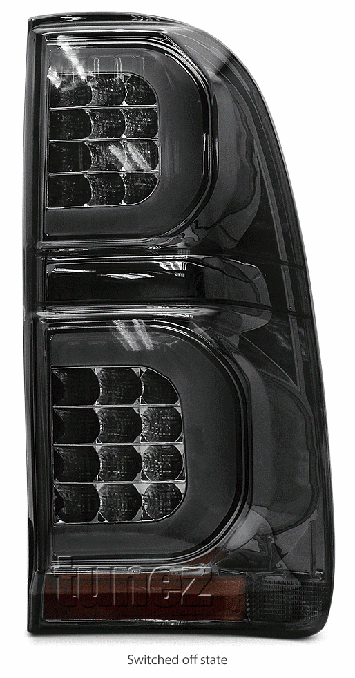 RLTH01 Toyota Hilux 7th Generation Gen 2004 2005 2006 2007 2008 2009 2010 2011 2012 2013 2014 2015 SR SR5 Workmate Invincible Icon Active SR SR5 Workmate Smoked Transparent LED Smoked LED COB Tail Rear Lamp Lights For Car Smoke AT Taillights Rear Lamp Light Aftermarket Pair