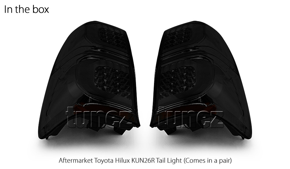 RLTH01 Toyota Hilux 7th Generation Gen 2004 2005 2006 2007 2008 2009 2010 2011 2012 2013 2014 2015 SR SR5 Workmate Invincible Icon Active SR SR5 Workmate Smoked Transparent LED Smoked LED COB Tail Rear Lamp Lights For Car Smoke AT Taillights Rear Lamp Light Aftermarket Pair