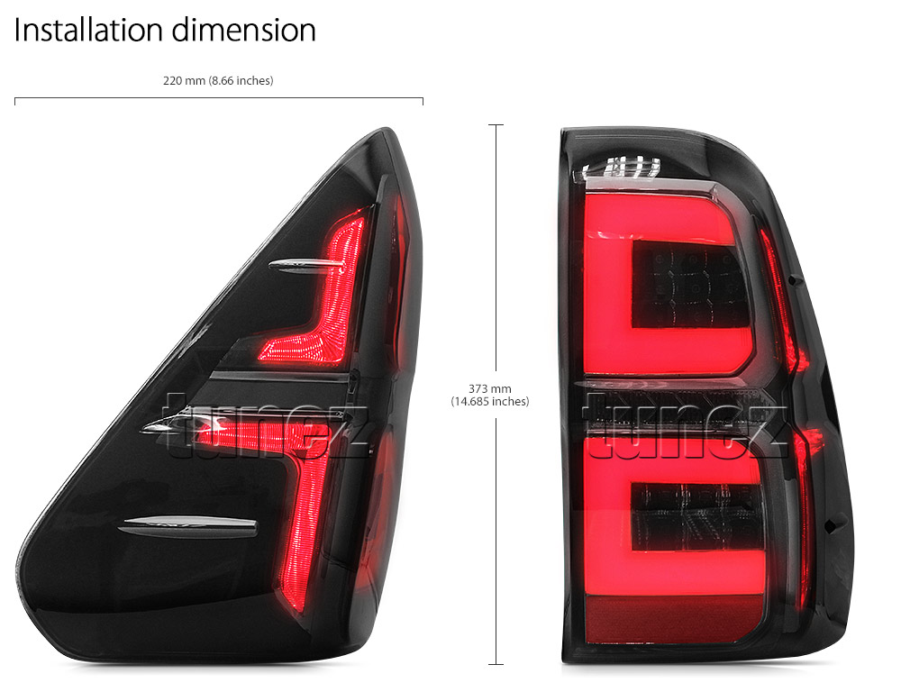 NEW Smoked LED Tail Rear Lamp Lights For Toyota Hilux 2016 2017 2018