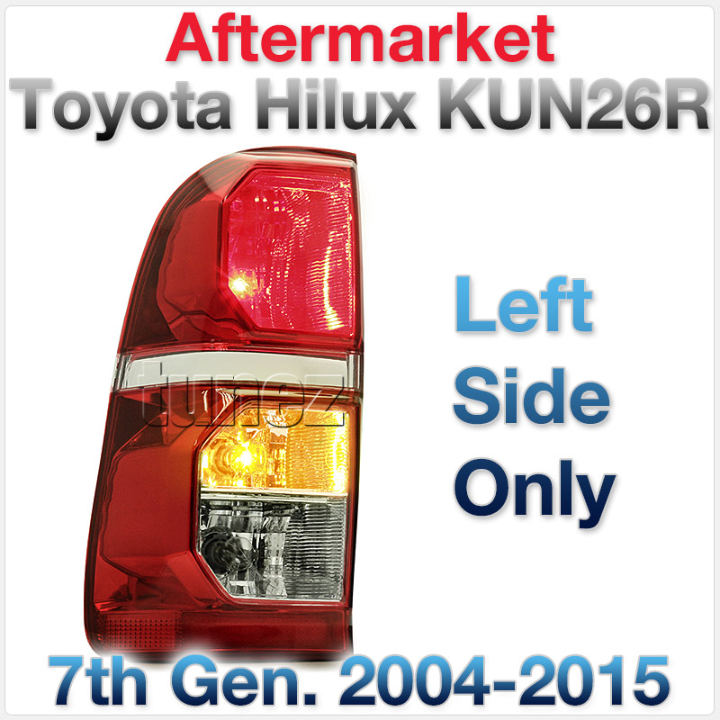 RLTH03L Left Side Only Toyota Hilux 7th Generation Gen 2004 2005 2006 2007 2008 2009 2010 2011 2012 2013 2014 2015 SR SR5 Workmate Invincible Icon Active SR SR5 Workmate Facelift Facelifted Transparent Original OEM Rear Lamp Tail Lights For Car Taillights Rear Lamp Light Aftermarket Pair Tunez Autotunez