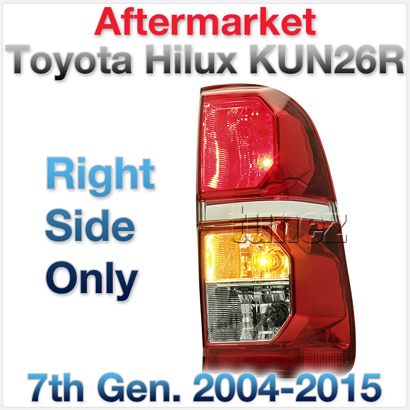 RLTH03R Right Side Only Toyota Hilux 7th Generation Gen 2004 2005 2006 2007 2008 2009 2010 2011 2012 2013 2014 2015 SR SR5 Workmate Invincible Icon Active SR SR5 Workmate Facelift Facelifted Transparent Original OEM Rear Lamp Tail Lights For Car Taillights Rear Lamp Light Aftermarket Pair Tunez Autotunez