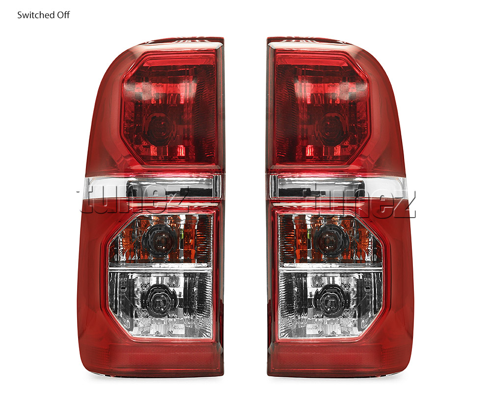 RLTH03 Toyota Hilux 7th Generation Gen 2004 2005 2006 2007 2008 2009 2010 2011 2012 2013 2014 2015 SR SR5 Workmate Invincible Icon Active SR SR5 Workmate Facelift Facelifted Transparent Original OEM Rear Lamp Tail Lights For Car Taillights Rear Lamp Light Aftermarket Pair Tunez Autotunez