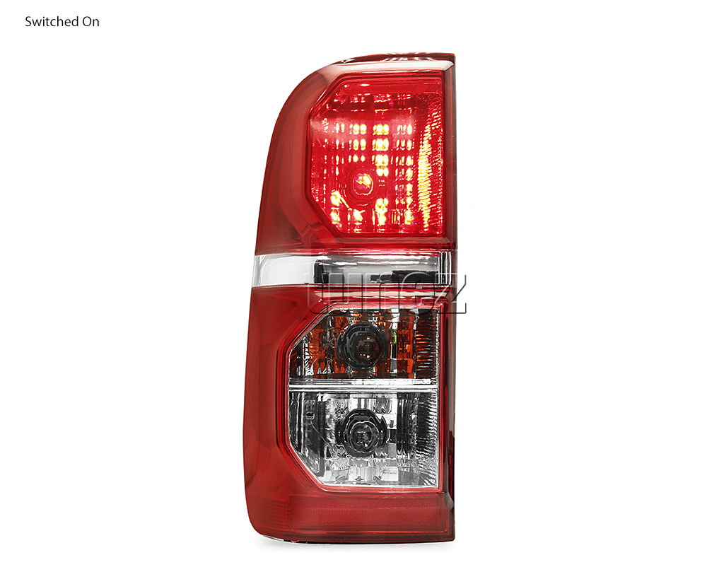 RLTH03L Left Side Only Toyota Hilux 7th Generation Gen 2004 2005 2006 2007 2008 2009 2010 2011 2012 2013 2014 2015 SR SR5 Workmate Invincible Icon Active SR SR5 Workmate Facelift Facelifted Transparent Original OEM Rear Lamp Tail Lights For Car Taillights Rear Lamp Light Aftermarket Pair Tunez Autotunez