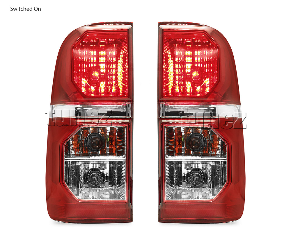 RLTH03 Toyota Hilux 7th Generation Gen 2004 2005 2006 2007 2008 2009 2010 2011 2012 2013 2014 2015 SR SR5 Workmate Invincible Icon Active SR SR5 Workmate Facelift Facelifted Transparent Original OEM Rear Lamp Tail Lights For Car Taillights Rear Lamp Light Aftermarket Pair Tunez Autotunez