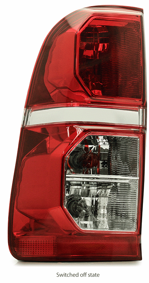 RLTH03L Left Side Only Toyota Hilux 7th Generation Gen 2004 2005 2006 2007 2008 2009 2010 2011 2012 2013 2014 2015 SR SR5 Workmate Invincible Icon Active SR SR5 Workmate Facelift Facelifted Transparent Original OEM Rear Lamp Tail Lights For Car Taillights Rear Lamp Light Aftermarket Pair Tunez Autotunez