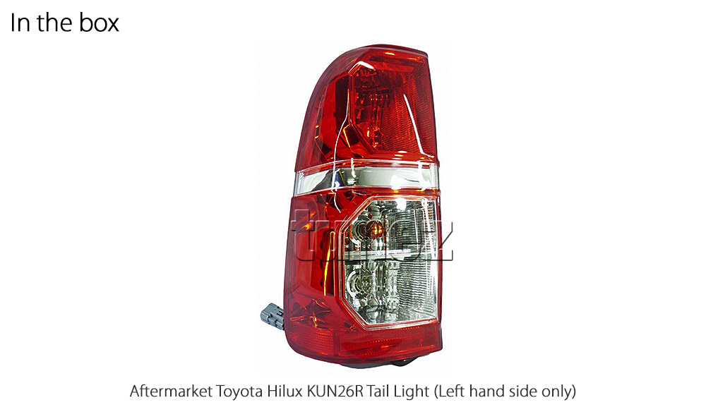 RLTH03L Left Side Only Toyota Hilux 7th Generation Gen 2004 2005 2006 2007 2008 2009 2010 2011 2012 2013 2014 2015 SR SR5 Workmate Invincible Icon Active SR SR5 Workmate Facelift Facelifted Transparent Original OEM Rear Lamp Tail Lights For Car Taillights Rear Lamp Light Aftermarket Pair Tunez Autotunez