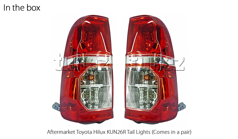 RLTH03 Toyota Hilux 7th Generation Gen 2004 2005 2006 2007 2008 2009 2010 2011 2012 2013 2014 2015 SR SR5 Workmate Invincible Icon Active SR SR5 Workmate Facelift Facelifted Transparent Original OEM Rear Lamp Tail Lights For Car Taillights Rear Lamp Light Aftermarket Pair Tunez Autotunez