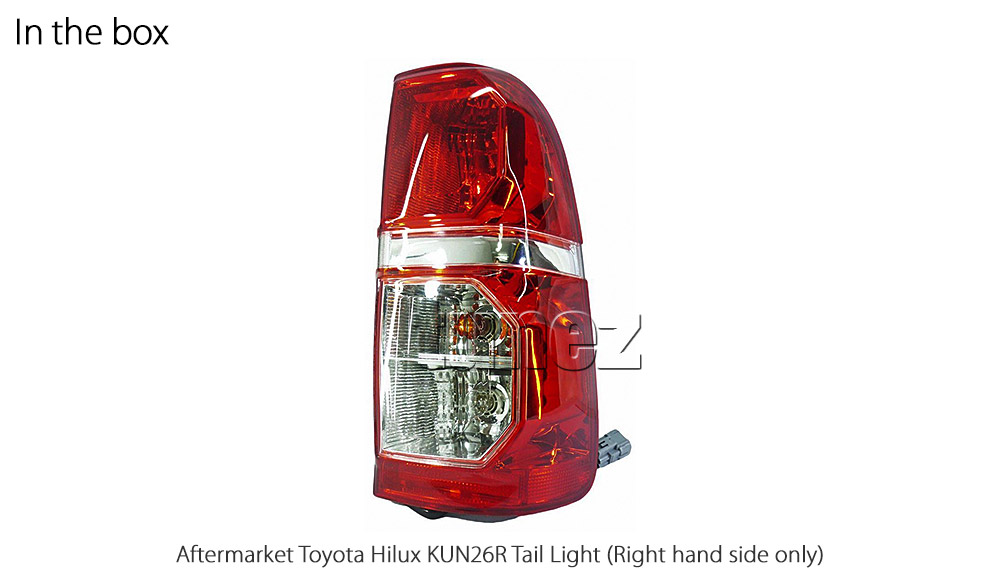 RLTH03R Right Side Only Toyota Hilux 7th Generation Gen 2004 2005 2006 2007 2008 2009 2010 2011 2012 2013 2014 2015 SR SR5 Workmate Invincible Icon Active SR SR5 Workmate Facelift Facelifted Transparent Original OEM Rear Lamp Tail Lights For Car Taillights Rear Lamp Light Aftermarket Pair Tunez Autotunez