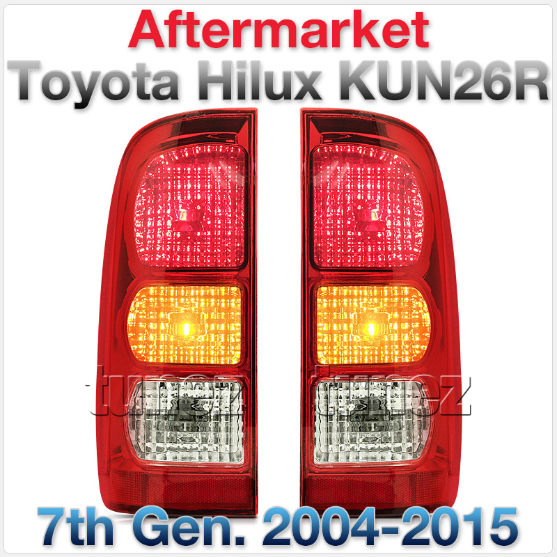 RLTH05 Aftermarket Toyota Hilux 7th Generation Gen AN10 AN20 AN30 2004 2005 2006 2007 2008 2009 2010 2011 2012 2013 2014 2015 SR SR5 Workmate Invincible Icon Active Facelift Facelifted Transparent Original Replacement OEM Rear Lamp ABS Replace Tail Lights Tail Lamps Taillights Pair Set Left Hand Side Right Hand Side LHS RHS Tunez Tunezmart