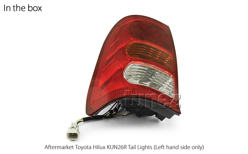 RLTH05 Aftermarket Toyota Hilux 7th Generation Gen AN10 AN20 AN30 2004 2005 2006 2007 2008 2009 2010 2011 2012 2013 2014 2015 SR SR5 Workmate Invincible Icon Active Facelift Facelifted Transparent Original Replacement OEM Rear Lamp ABS Replace Tail Lights Tail Lamps Taillights Pair Set Left Hand Side Right Hand Side LHS RHS Tunez Tunezmart