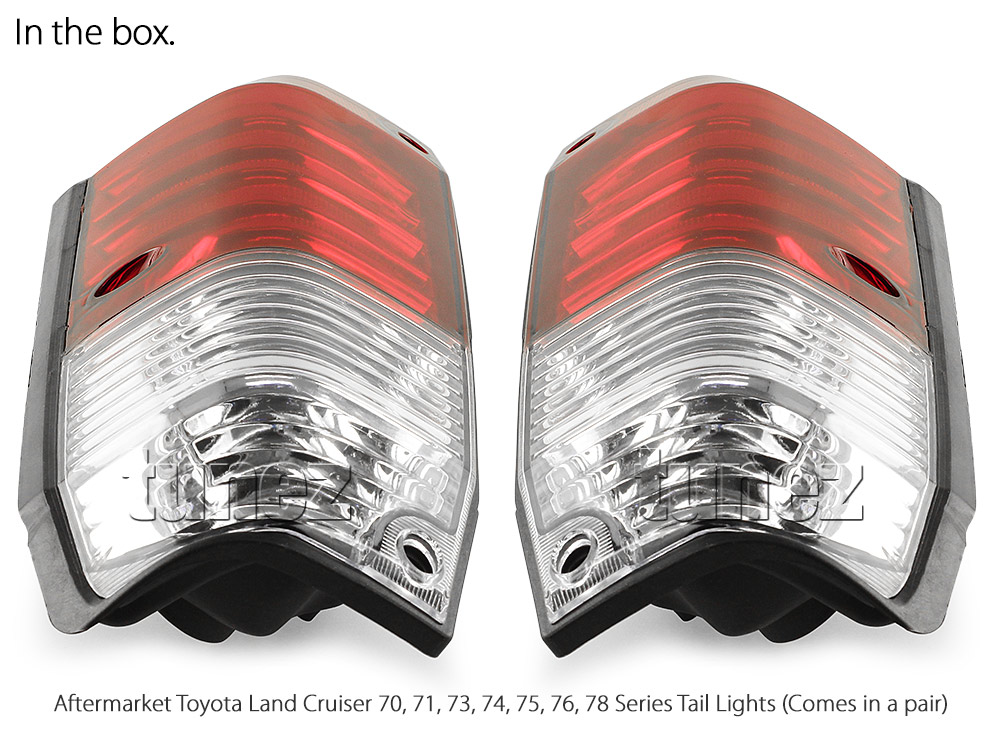 RLTLC01 Toyota LandCruiser Land Cruiser 70 71 73 74 75 76 78 Series LED Tail Rear Lamp Lights For Car Autotunez Tunez Taillights Rear Brake Light Red Clear Lens OEM Aftermarket Pair Set Raptor 2000 2001 2002 2003 2004 2005 2006 2007 2008 2009 2010 2011 2012 2013 2014 2015 2016 2017 2018 2019 2020 2021 Turn Signal Indicators OEM Manufacturer Premier Series 1-Year 12-month Warranty Style Look