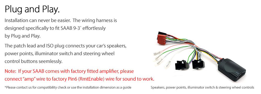 SAAB07DVD SAAB 9-3 93 Year 2007 2008 2009 2010 2011 2012 2013 2014 car DVD CD USB SD Card player radio stereo head unit details Aftermarket RMVB MP3 MP4 MKV AVI 1080p External Bluetooth Microphone UK Europe Australia USA Fascia Facia Kit ISO Wiring Harness Free Reversing Camera Full High Definition FHD 3.5mm AUX-in Plug and Play Installation Dimension tunez tunezmart Patch Lead Steering Wheel Control Compatible SWC CTSSA001.2 Connects2