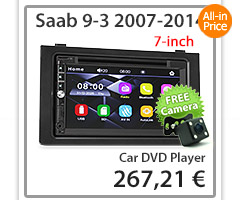 SAAB07DVD SAAB 9-3 93 Year 2007 2008 2009 2010 2011 2012 2013 2014 car DVD CD USB SD Card player radio stereo head unit details Aftermarket RMVB MP3 MP4 MKV AVI 1080p External Bluetooth Microphone UK Europe Australia USA Fascia Facia Kit ISO Wiring Harness Free Reversing Camera Full High Definition FHD 3.5mm AUX-in Plug and Play Installation Dimension tunez tunezmart Patch Lead Steering Wheel Control Compatible SWC CTSSA001.2 Connects22