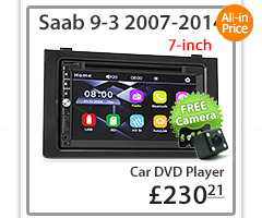 SAAB07DVD SAAB 9-3 93 Year 2007 2008 2009 2010 2011 2012 2013 2014 car DVD CD USB SD Card player radio stereo head unit details Aftermarket RMVB MP3 MP4 MKV AVI 1080p External Bluetooth Microphone UK Europe Australia USA Fascia Facia Kit ISO Wiring Harness Free Reversing Camera Full High Definition FHD 3.5mm AUX-in Plug and Play Installation Dimension tunez tunezmart Patch Lead Steering Wheel Control Compatible SWC CTSSA001.2 Connects2