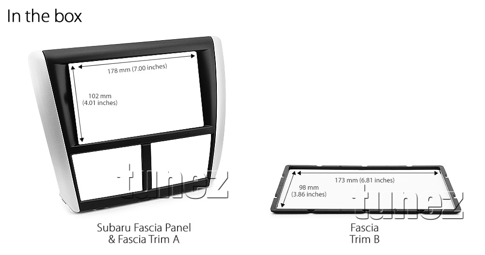 SBR07-AND-FAS Aftermarket Subaru Impreza 3rd Third Generation Gen GE GH GR GV G3 Year 2007 2008 2009 2010 2011 2012 2013 Forester S3 SH 7-inch Double 2 DIN Fascia Facia Trim Plate Kit Dash Panel ISO Plug Wiring Harness Plug and Play CTSSU001.2 Connects2 Australia UK United Kingdom USA tunez