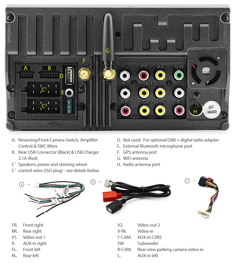 SBR11AND GPS Aftermarket Subaru Impreza 3rd Third Generation Gen GE GH GR GV G3 Year 2007 2008 2009 2010 2011 2012 2013 Forester S3 SH 7-inch Universal Double DIN Latest Australia UK European USA Original Android 7.1 Nougat car USB Charger 2.1A SD player radio stereo head unit details Aftermarket External and Internal Microphone Bluetooth Europe Sat Nav Navi Plug and Play Fascia Kit Right Hand Drive ISO Plug Wiring Harness Steering Wheel Control Double DIN Patch Lead CTSSU001.2 Connects2 Free Reversing Camera Album Art ID3 Tag RMVB MP3 MP4 AVI MKV Full High Definition FHD Apple AirPlay Air Play MirrorLink Mirror Link 1080p DAB+ Digital Radio DAB +