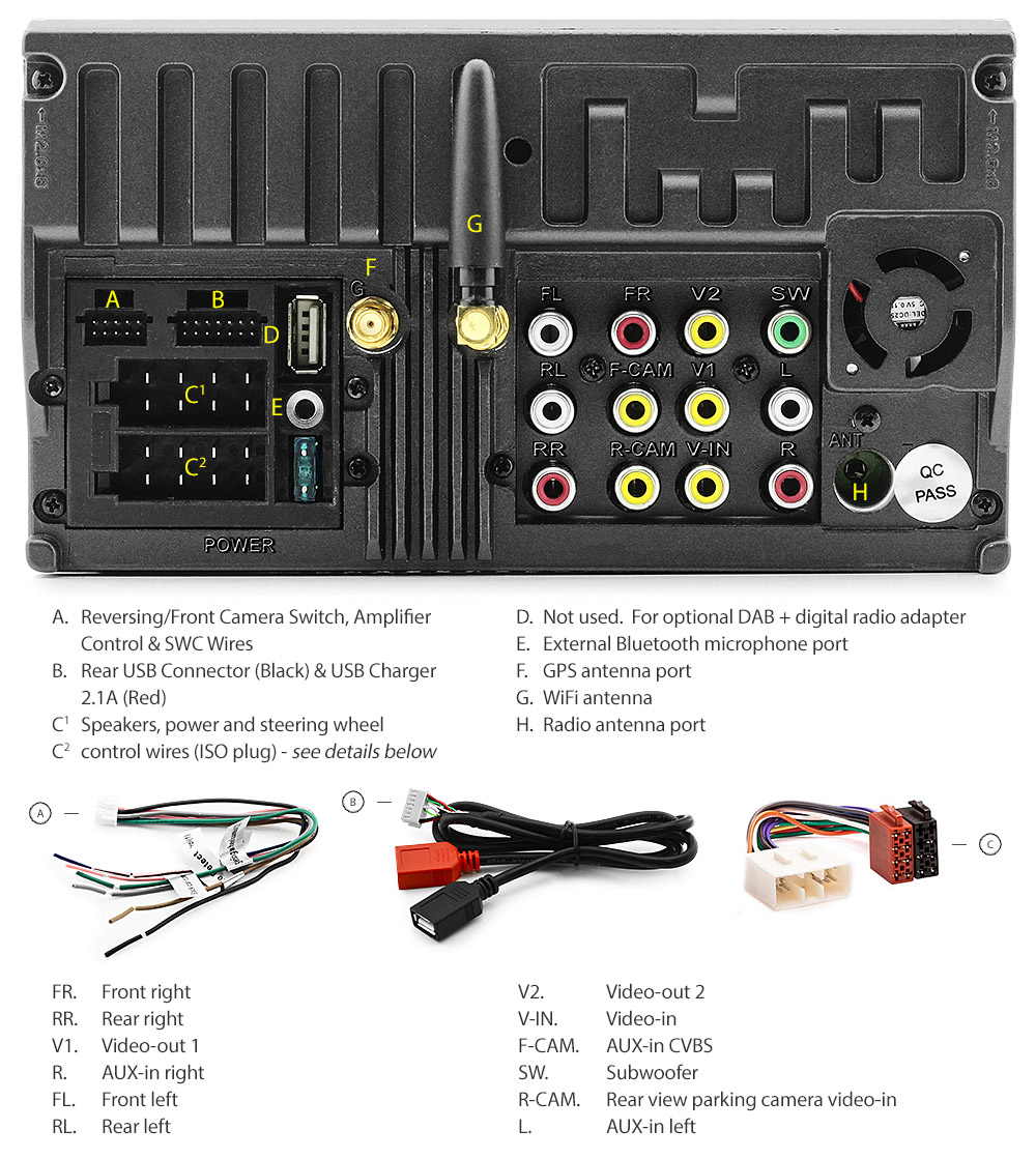 SBR10AND GPS Aftermarket Subaru Impreza GD GG Forester SG Year 2000 2001 2002 2003 2004 2005 2006 2007 chassis 2nd Second generation gen Universal Double DIN Latest Australia UK European USA Original Android 7.1 Nougat car USB Charger 2.1A SD player radio stereo head unit details Aftermarket External and Internal Microphone Bluetooth Europe Sat Nav Navi Plug and Play ISO Plug Wiring Harness Matching Fascia Kit Facia Free Reversing Camera Album Art ID3 Tag RMVB MP3 MP4 AVI MKV Full High Definition FHD AirPlay Air Play MirrorLink Mirror Link 1080p DAB+ Digital Radio DAB + Connects2 CT20SU01